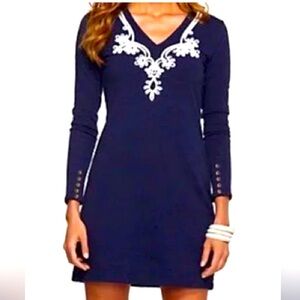 Lily Pulitzer cotton/spandex navy blue shift dress